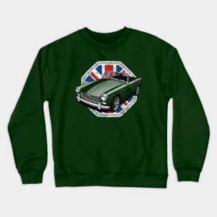 Classic british sports car with Union Jack background Crewneck Sweatshirt